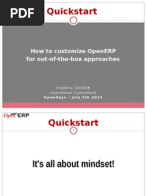 How to customize openerp for out of the Box approaches
