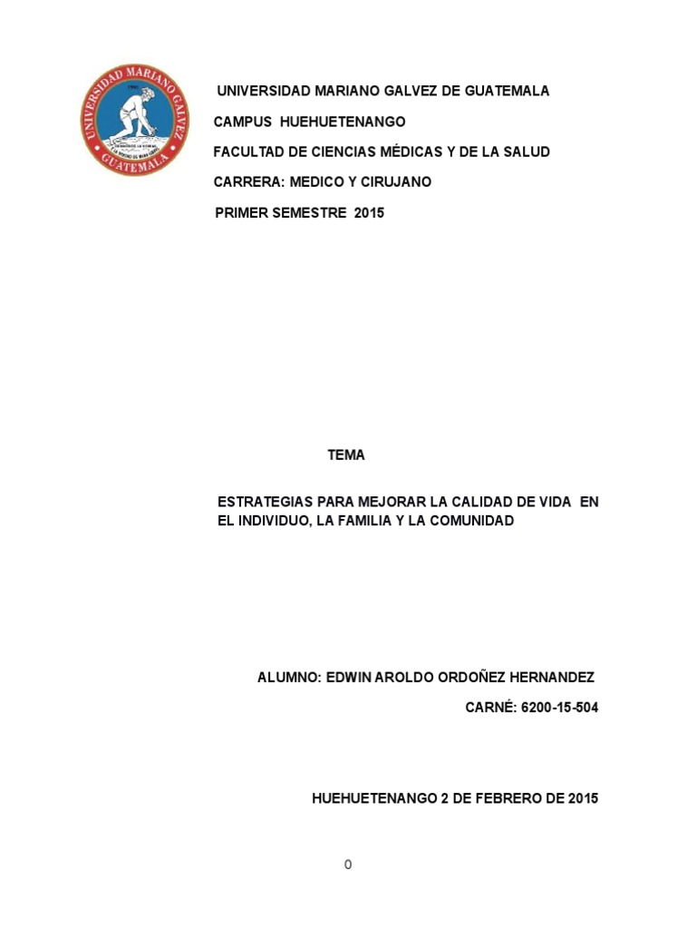 Estrategias para Mejorar la Calidad de Vida | PDF | Ejercicio físico ...