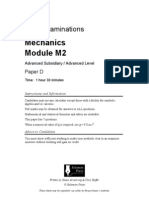 Mechanics Module M2: GCE Examinations