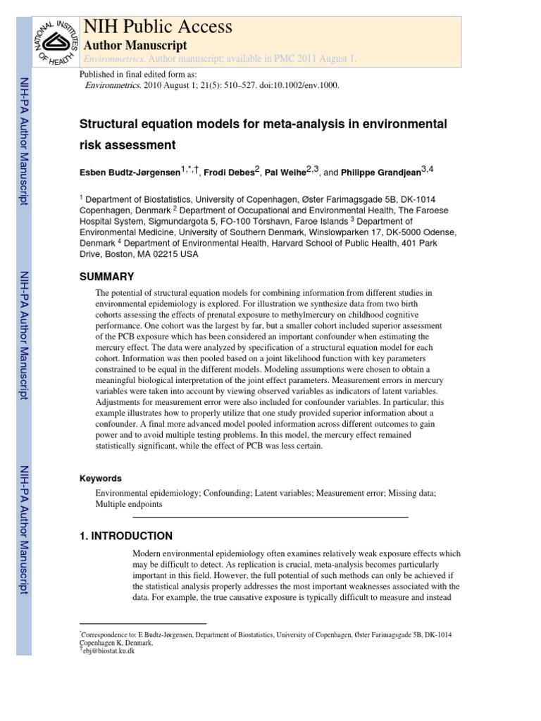 Structural Equation Modeling Pdf Errors And Residuals Factor Analysis