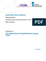 Australian Dairy Industry Response - Agricultural Competitiveness Issues Paper, April 2014
