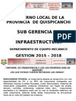 Estado de la maquinaria pesada y liviana de la Municipalidad Provincial de Quispicanchi