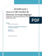 Identificació I Selecció Del Model de Disseny Tecnopedagògic