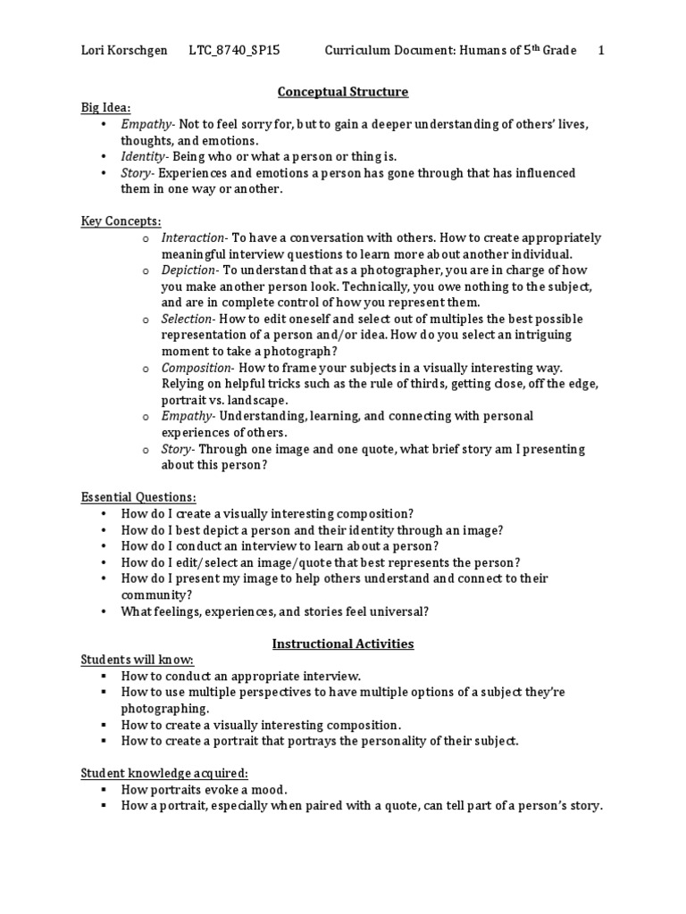 Curriculum Document | PDF | Composition (Visual Arts) | Educational ...