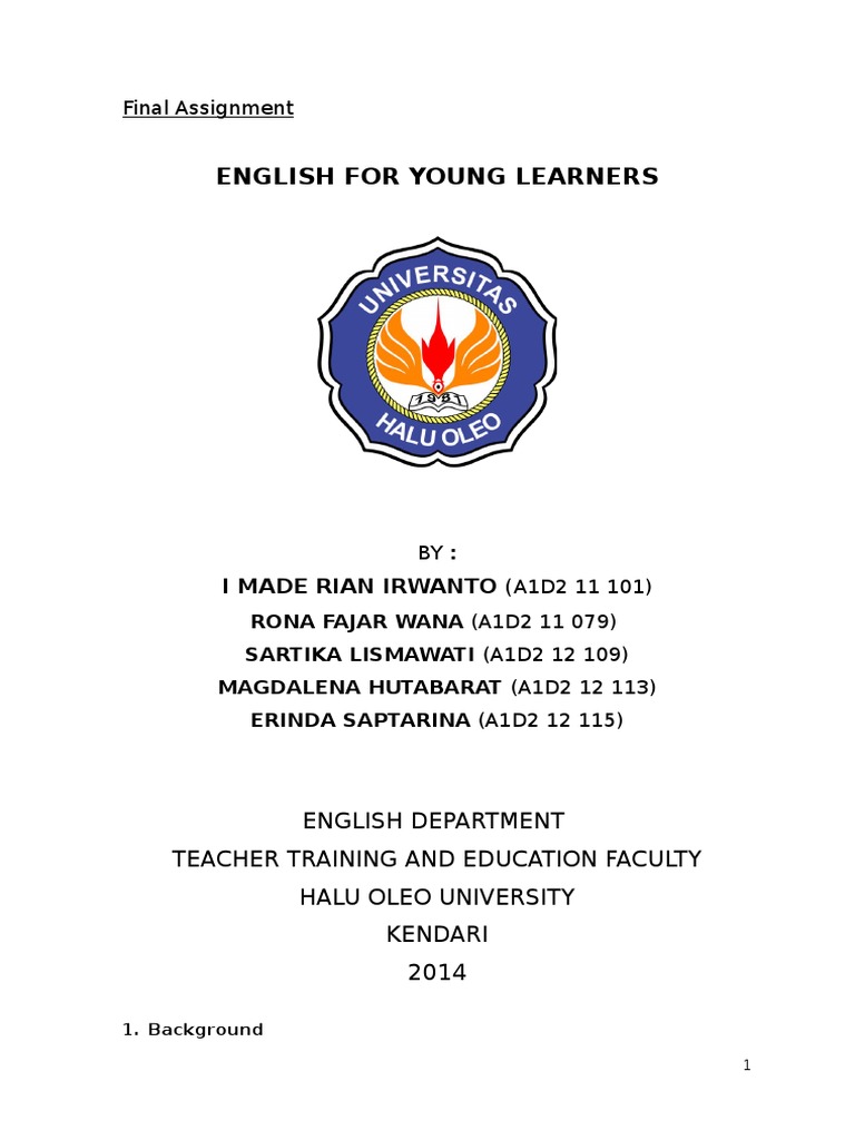 English For Young Learners | PDF | Foreign Language | Learning