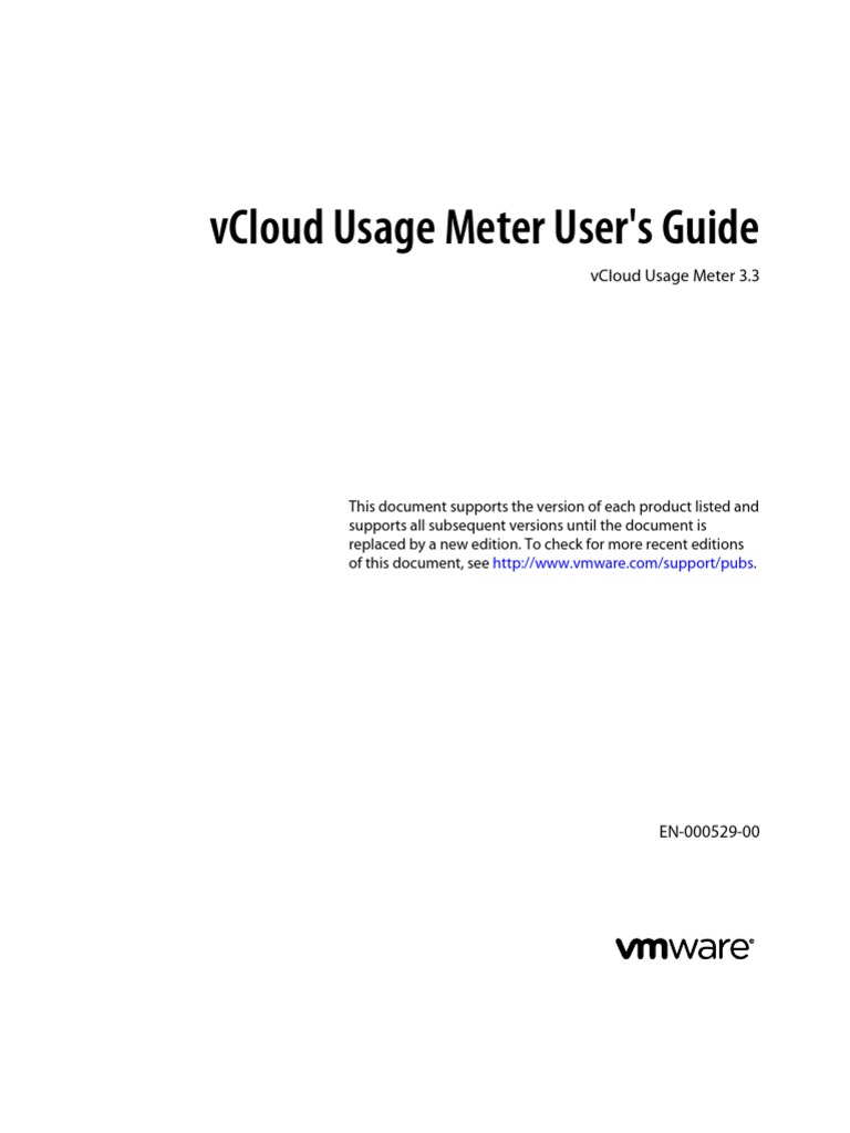 VCloud Usage Meter User's Guide 3.3 | PDF | Virtual Machine | Email
