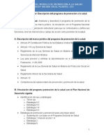 Unidad de Aprendizaje I Descripción Del Programa de Promoción A La Salud