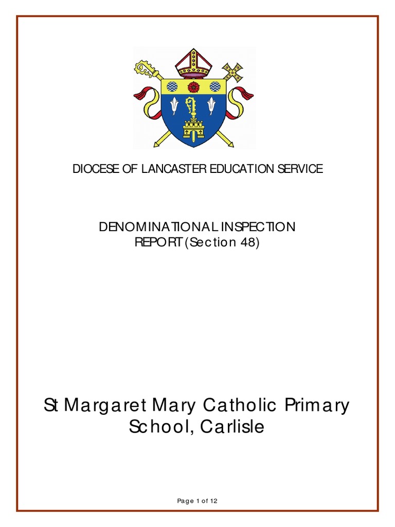 St Margaret Mary School Inspection Report | PDF | Leadership | Catholic ...