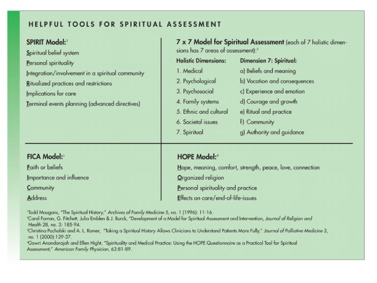 Assessment of Spiritual Needs | PDF