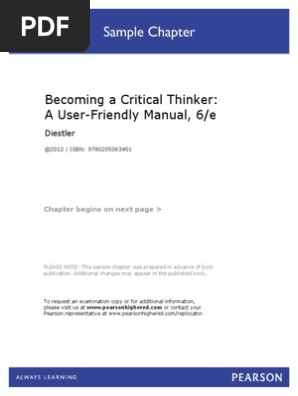 Becoming A Critical Thinker A User Friendly Manual Canadian Edition