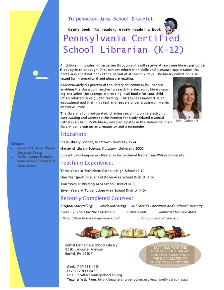 Meet Your School Librarian | PDF | Librarian | Libraries