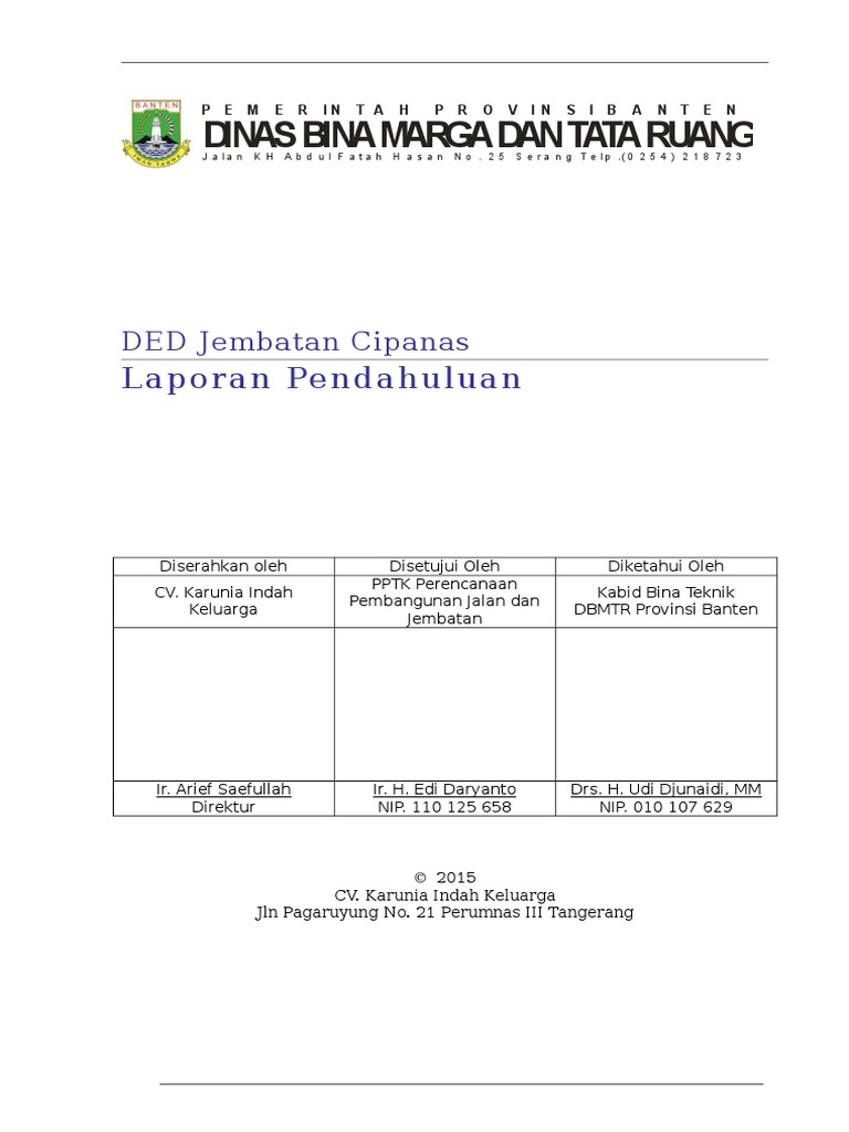Laporan Pendahuluan DED Jembatan