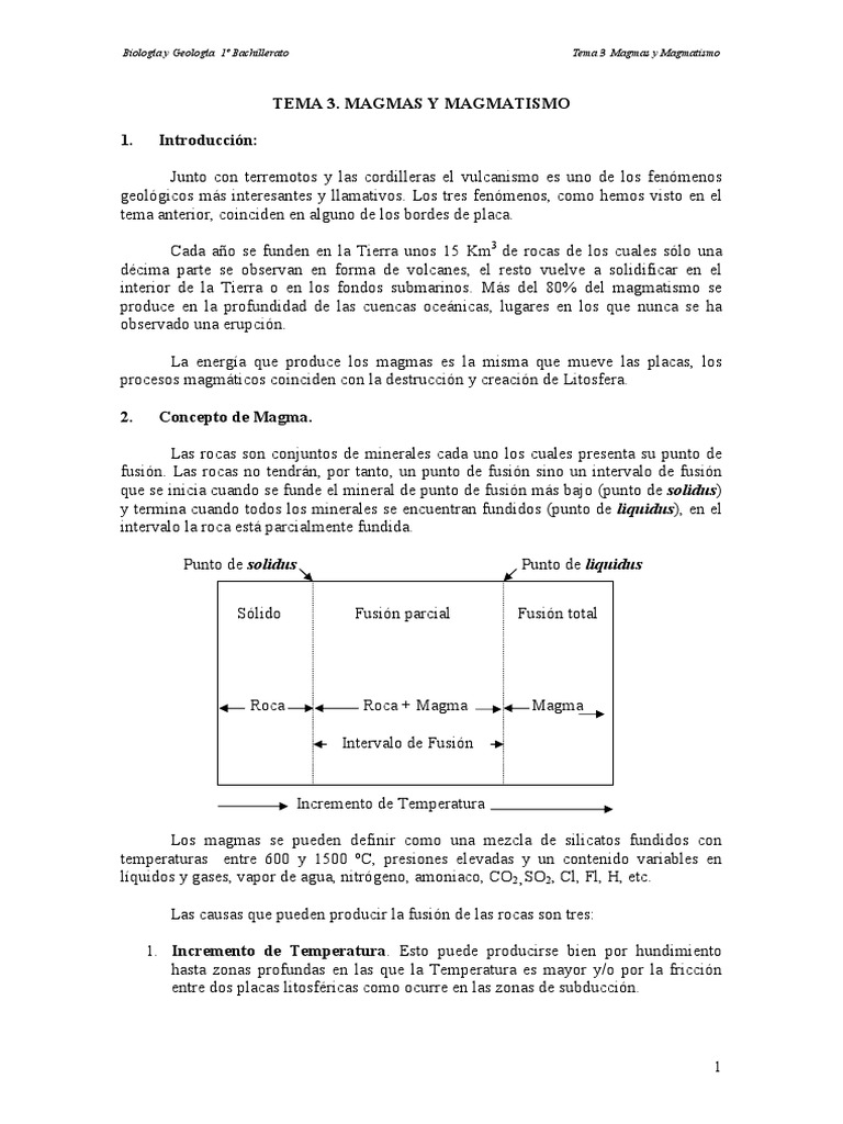 Tema 3 Magmas y Magmatismo | PDF | Roca ígnea | Magma