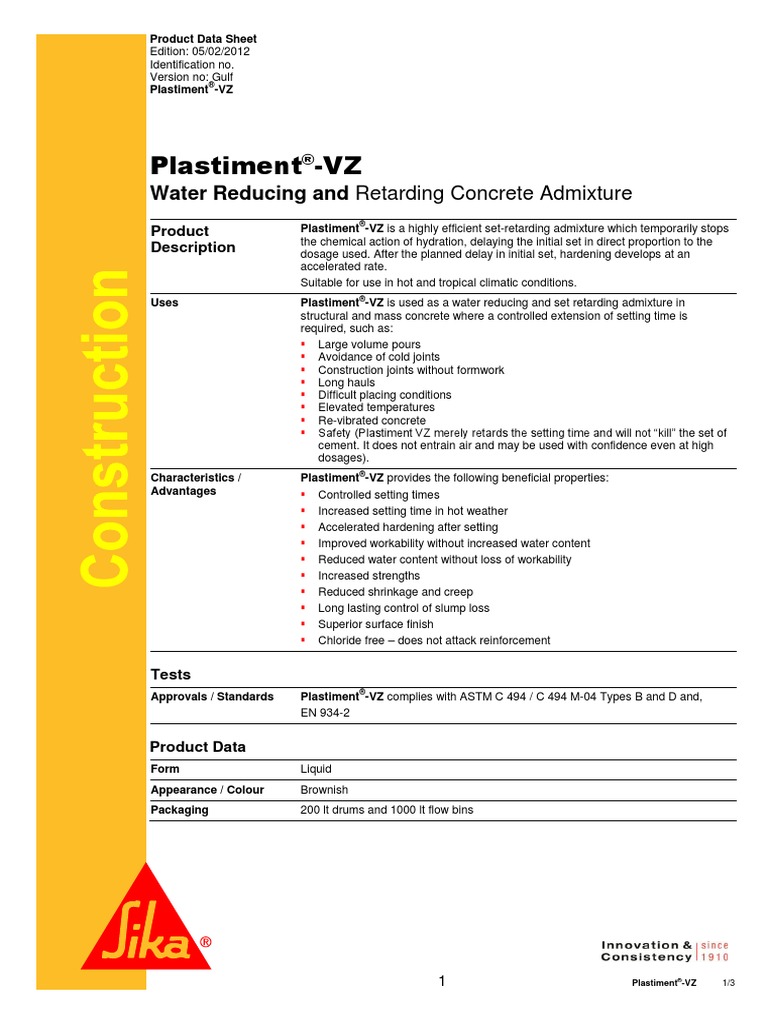 Plastiment®-VZ | Concrete | Industries