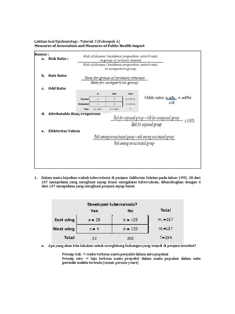 Contoh Soal Epidemiologi