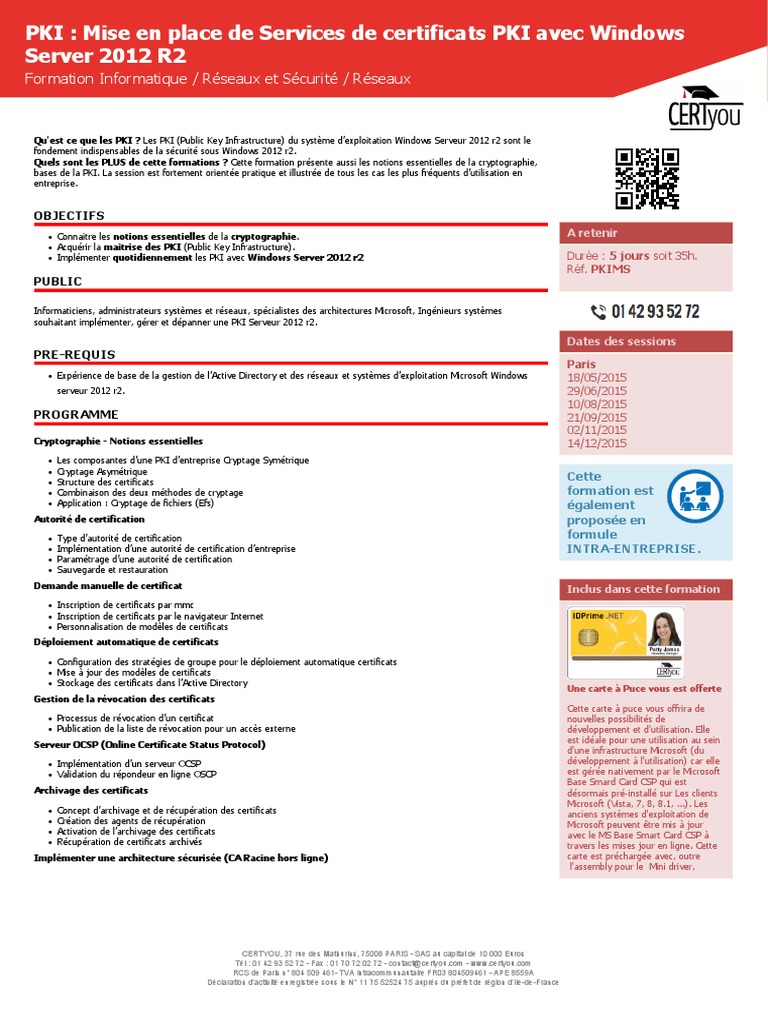 Formation PKI Windows Server 2012 R2 | PDF | Sécurité de la couche de ...