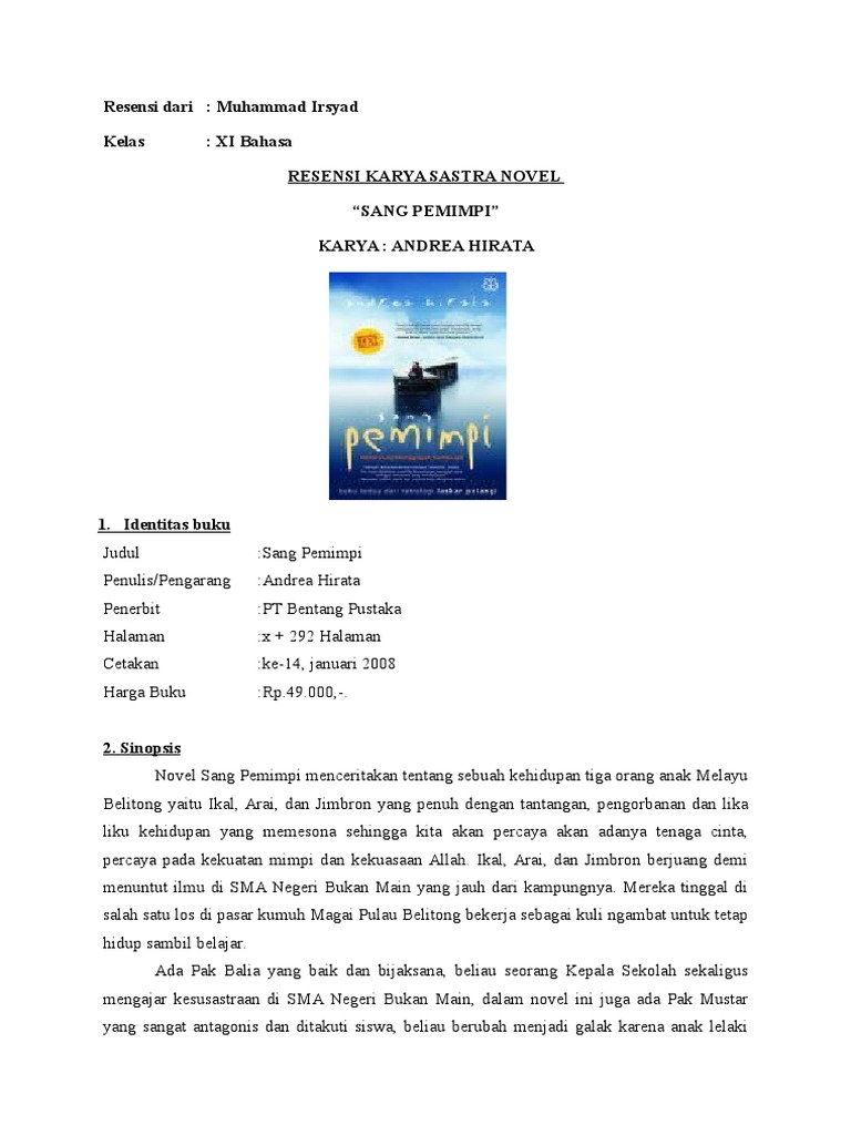 Resensi Karya Sastra Novel Pdf