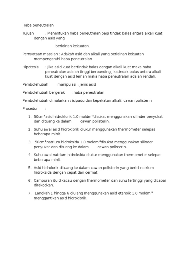 eksperimen Haba Peneutralan
