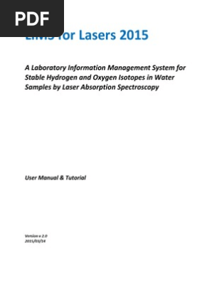 LIMS for Lasers 2015 User Manual