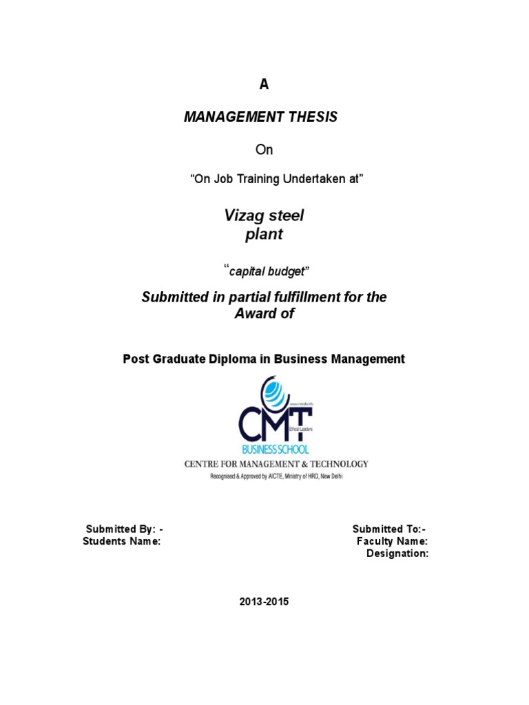 Management Thesis Guidelines | PDF