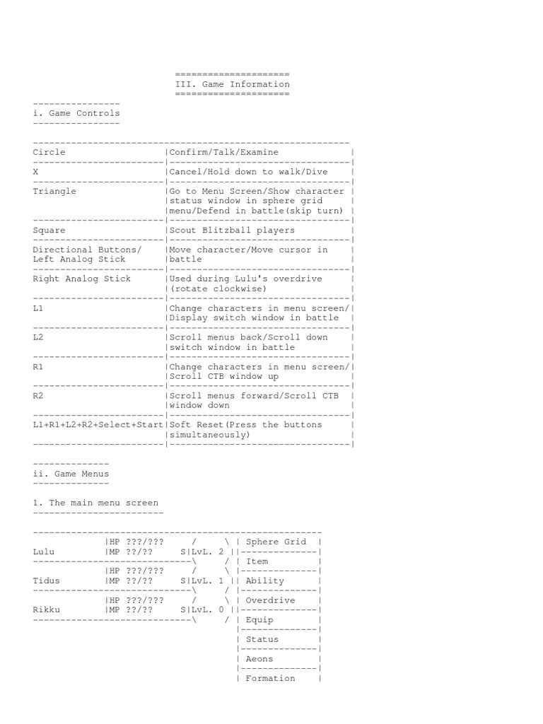 Final Fantasy X Guide PDF Square Final Fantasy