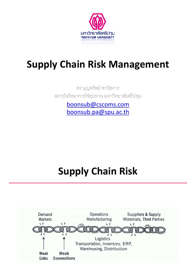 Supply Chain Risk Management | PDF