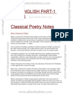 Classical Poetry English Literature Notes
