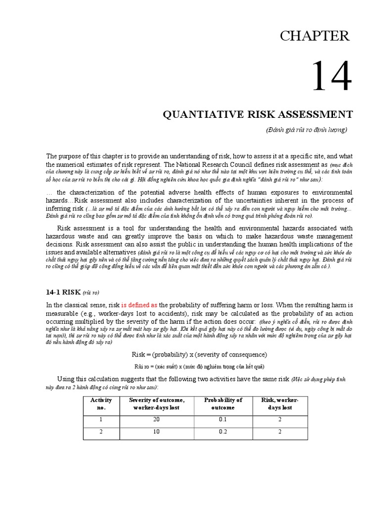 Chapter 14 - Quantitative Risk Assessment 27.8 | PDF