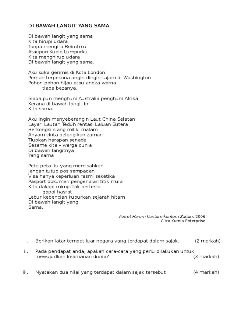 Di Bawah Langit Yang Sama Pdf
