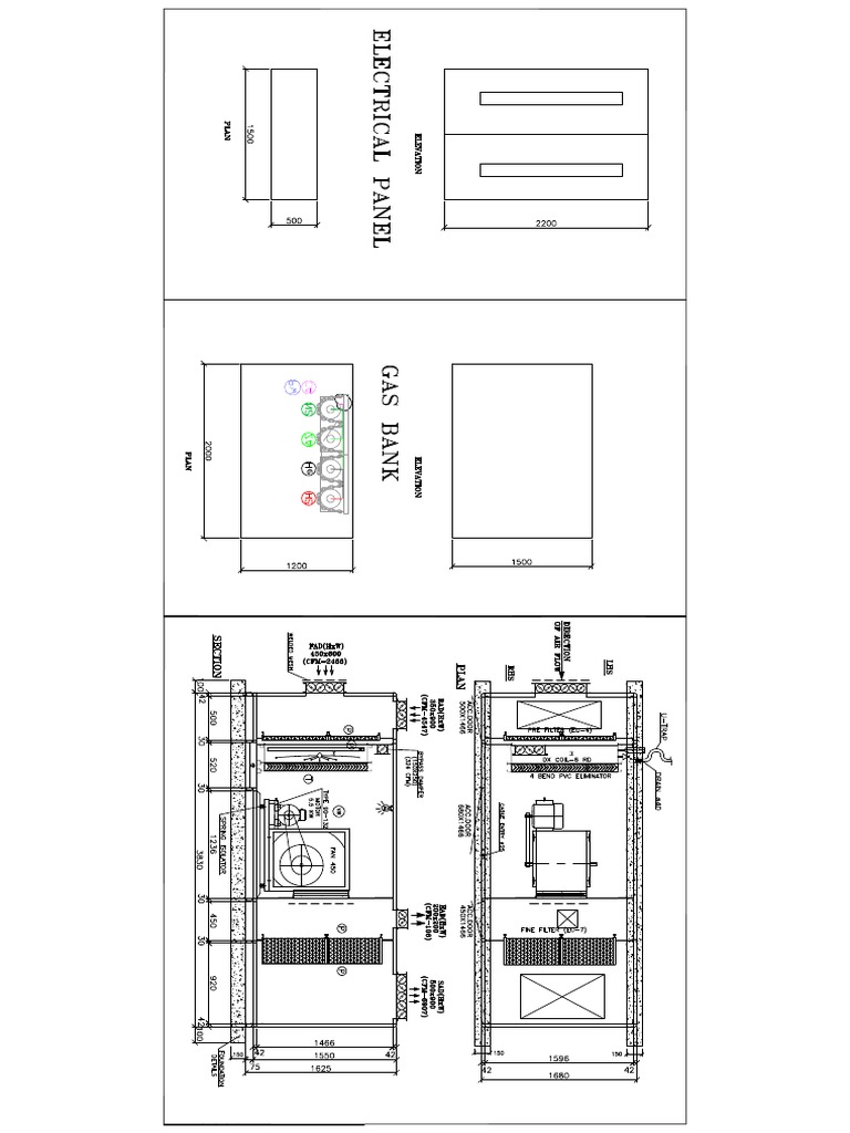 Ga Drawings Ahu Gas Bank and Ele Panel | PDF