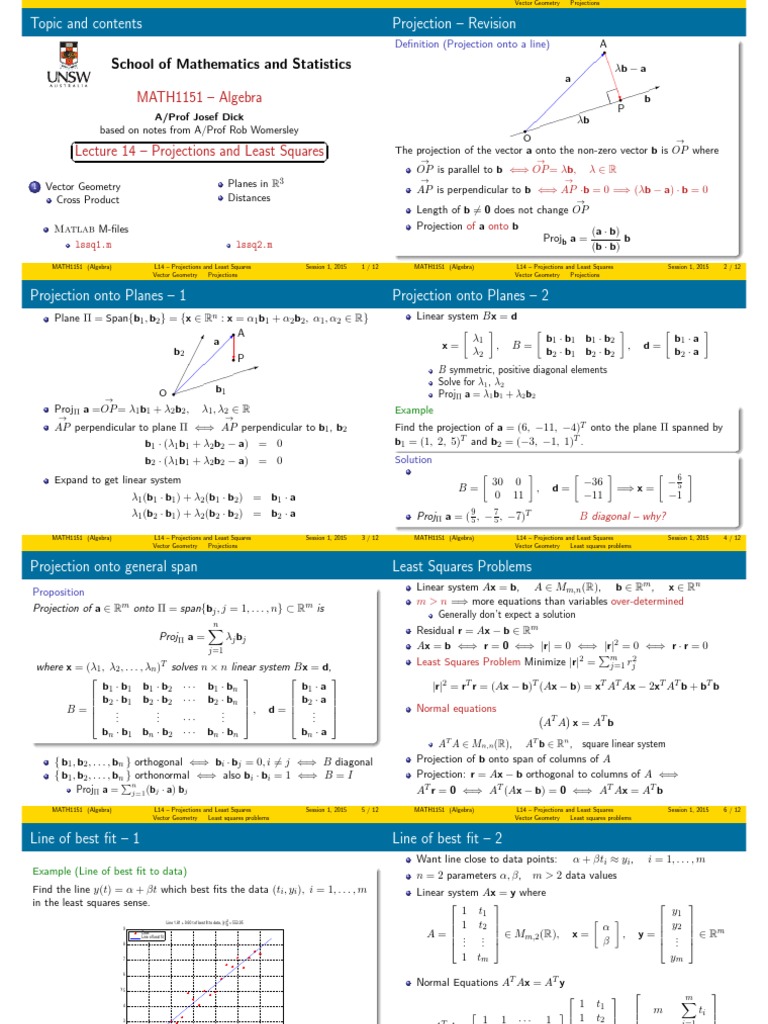School of Mathematics and Statistics: MATH1151 - Algebra | PDF | System ...
