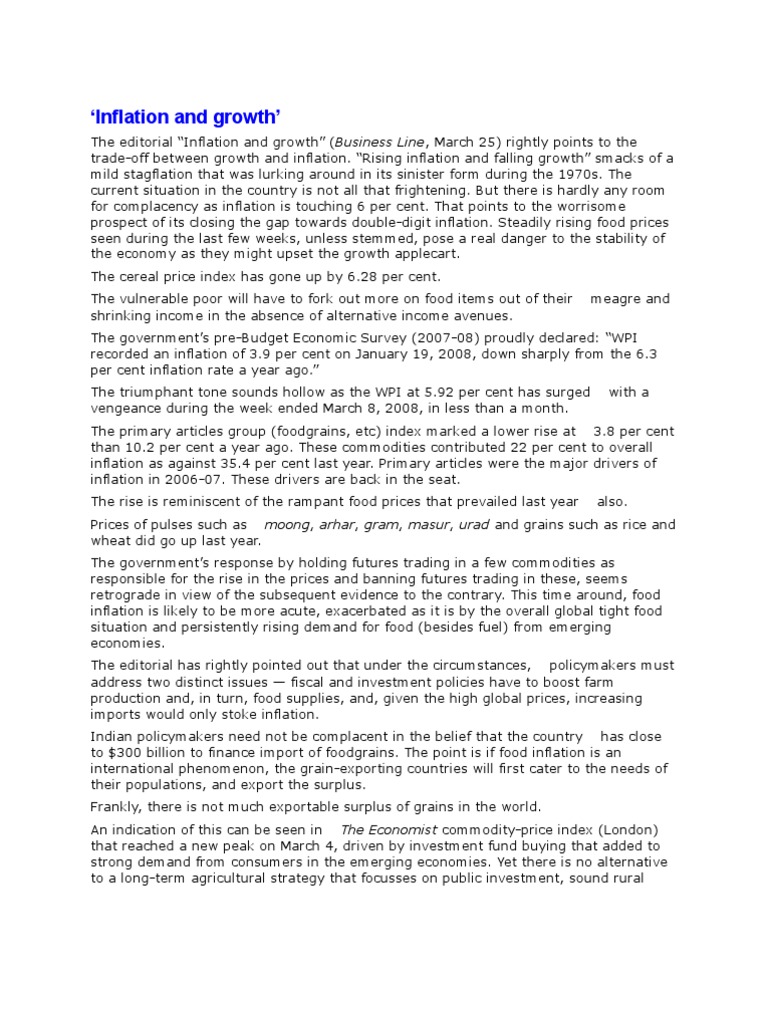 Inflation's Impact on Economic Growth | PDF | Inflation | Futures Contract