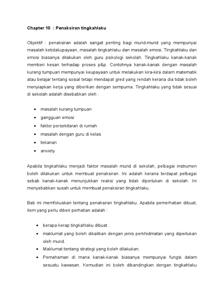 Pentaksiran Tingkah Laku Pdf