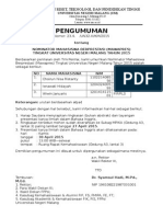 Pengumuman Nominator Universitas