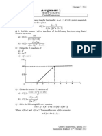 Assignment 1: Q 1: Evaluate The Following Transfer Function For