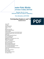 St. Lawrence County 2015 Job Fair Participating Employers