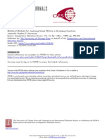 Multilevel Methods for Analyzing School Effects in Developing Countries Author(s)- Stephen P. Heyneman