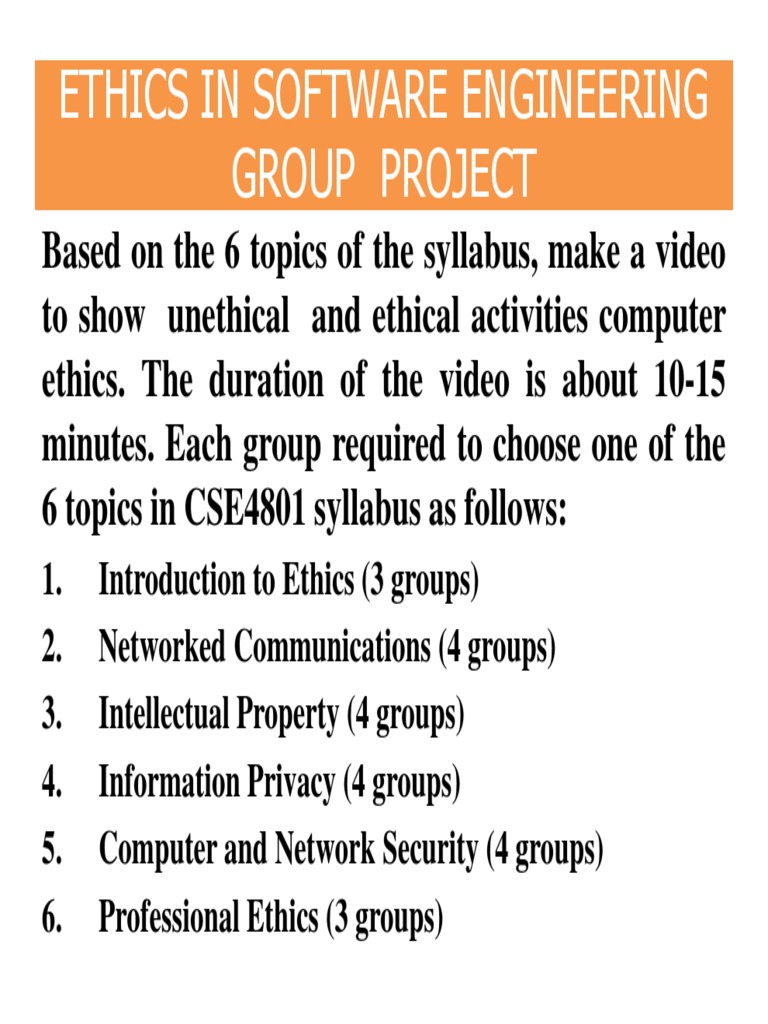 Ethics in Software Engineering Group Project | PDF | Computers