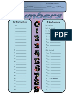 Cardinal Numbers Ordinal Numbers