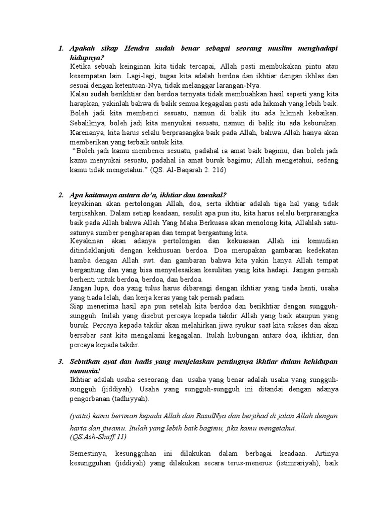 Doa Ikhtiar N Tawakal Pdf