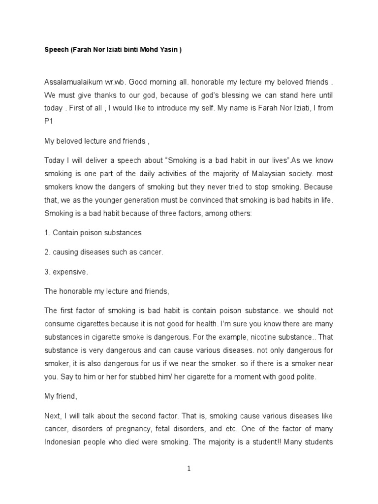 speech on quit smoking