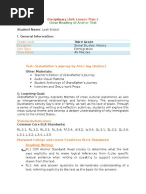 lesson plan 1 grandfathers journey final
