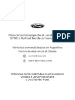 Manual Audio SYNC y MyFord Touch Ford Fiesta con nuevo frente