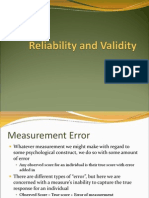Reliability and Validity