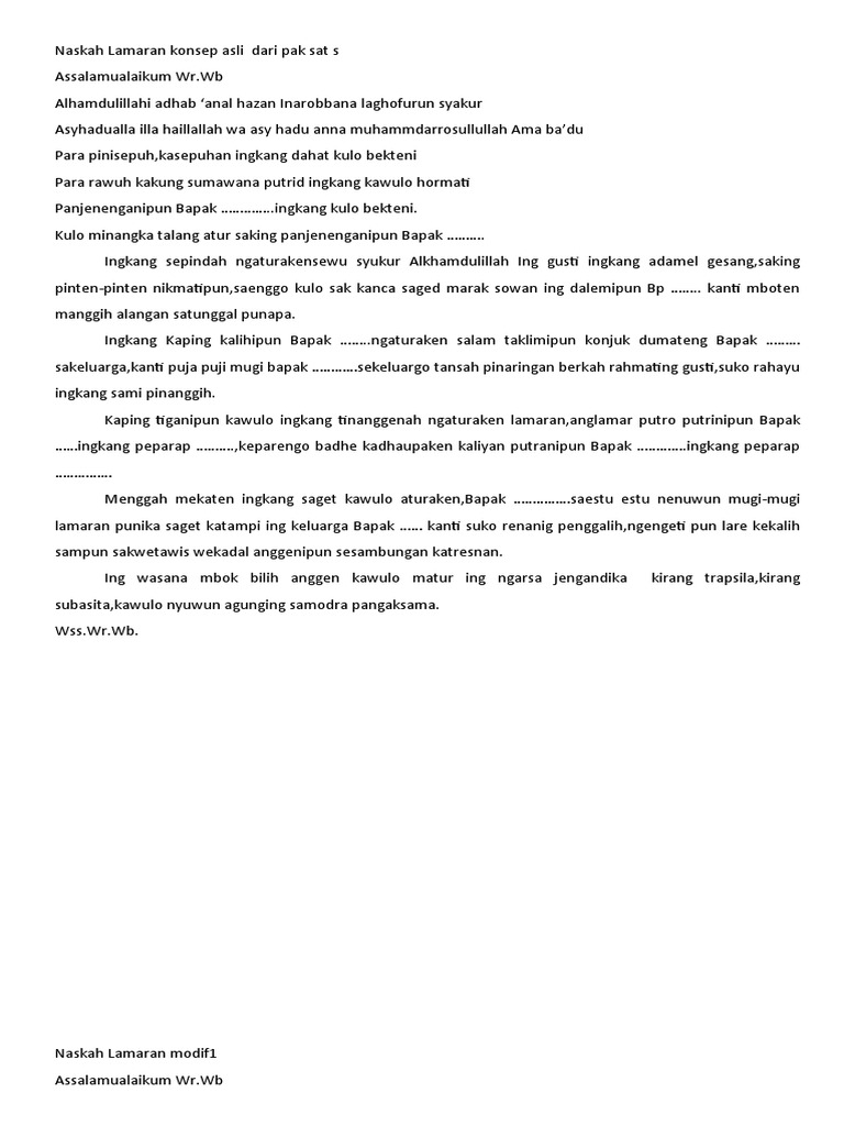 Teks Pidato Lamaran Bahasa Jawa Terbaru Kumpulan Referensi Teks Pidato