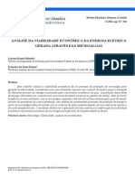 Viabilidade econômica da geração de energia elétrica por microalgas