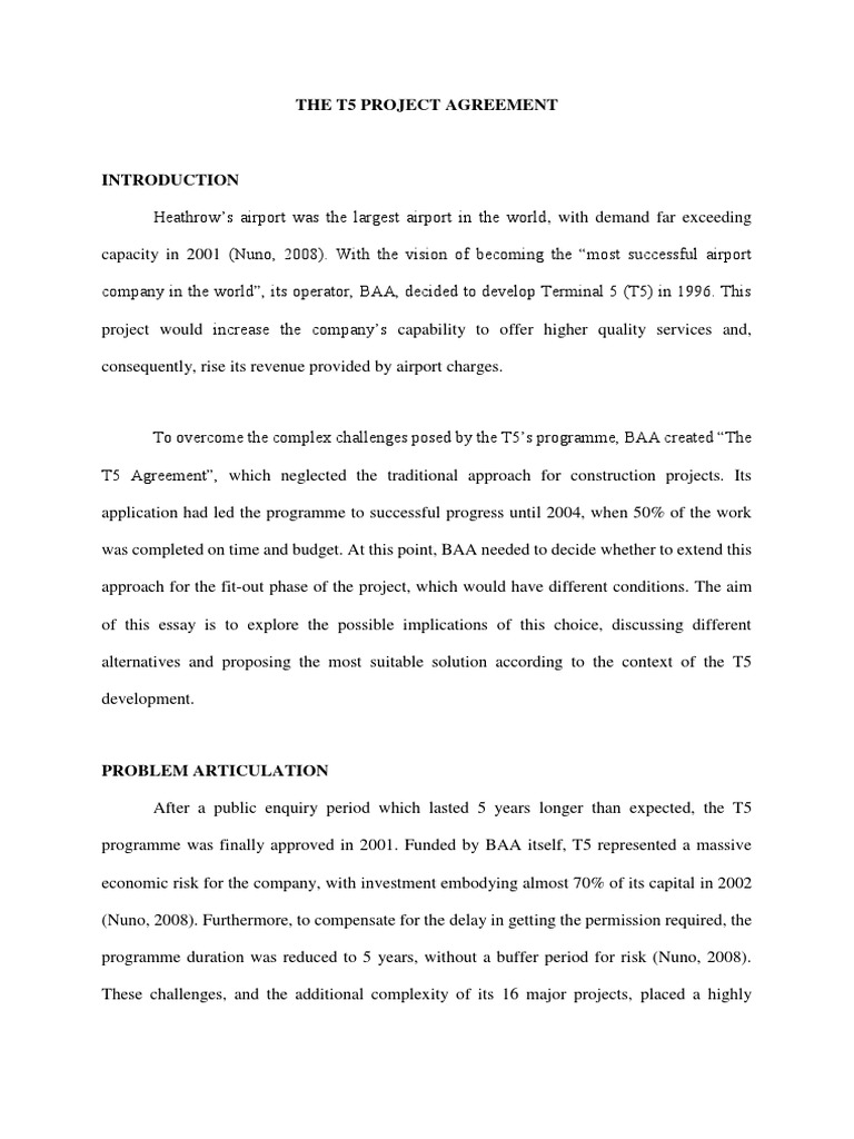 T5 Agreement | Supply Chain | Transaction Cost