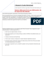 Career Research Guide Worksheet