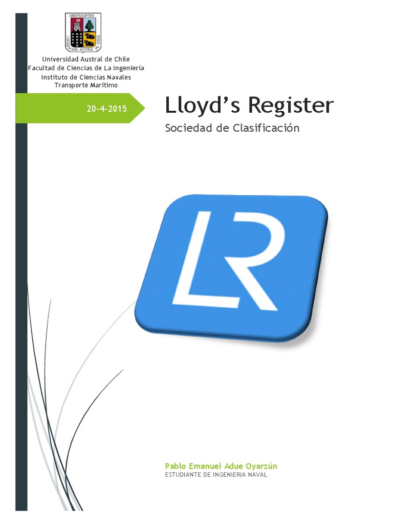 Lloyd's Register Informe Barcos Envío