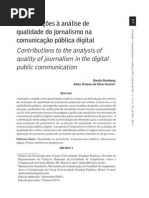 Contribuições à Análise de Qualidade Do Jornalismo Na Comunicação Pública Digital